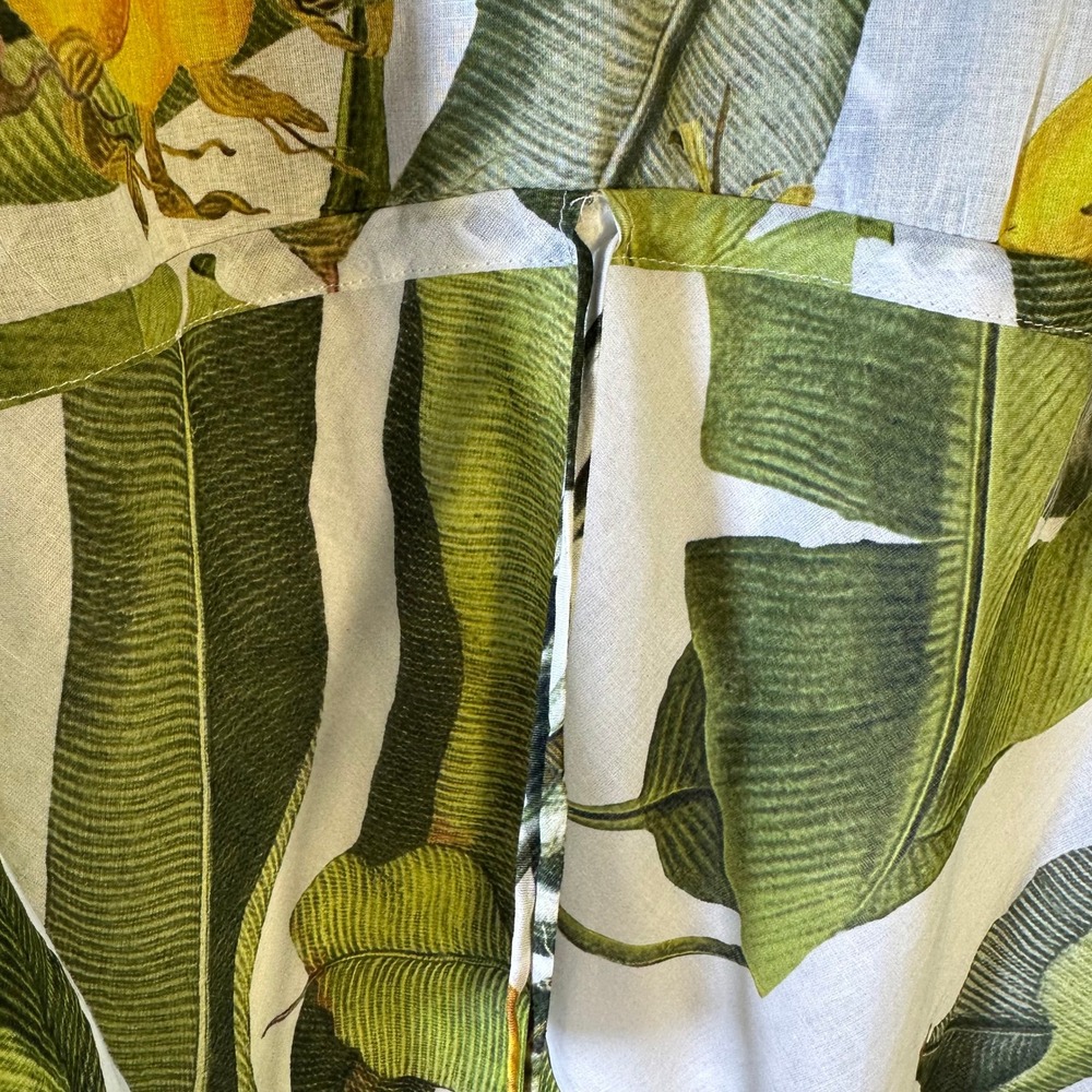 Farm Rio Banana Leaf Print Maxi Dress Green Yellow Open Back Kimono Sleeve‎ - Picture 5 of 12